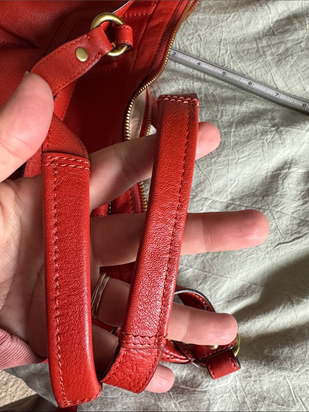 Coach Burnt Orange Leather Hobo Shoulder Bag with Gold Hardware - Picture 5 of 6